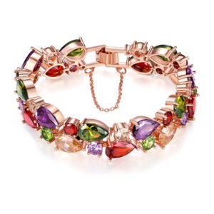 colorful zircon seven-color rose gold bracelet