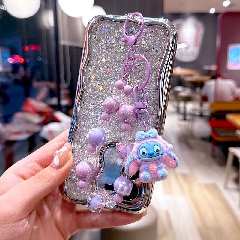 Second image of Creative Cartoon Stitch Phone Charm, Cute  Plush Bag Phone Chain Pendant Gift