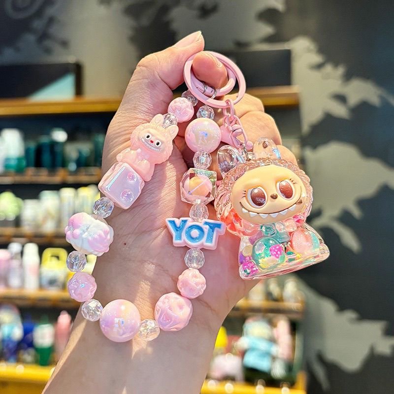 Second image of Crystal oil-infused acrylic plush doll cartoon figure keychain, cute bag charm, phone chain