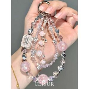 Pink Rose Tassel DIY Phone Charm, High-End Pendant Bag Charm